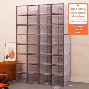 Shoe Box Storage Box Transparent Shoe Cabinet Dormitory Shoes Handy Gadget Popular Space-Saving Drawer Foldable Sneakers Plastic Shoe Rack