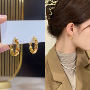 925 Silver Needle Golden Fragments Earrings Elegant Design  out Original Geometric Pattern for Women Fashion Jewelry