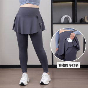 Plus Size Plus Size Pantskirt Womens Autumn 2024 New Arrival Best Selling Small Fake Two-Piece Yoga Pants Plus Size Ladies Shark Pants