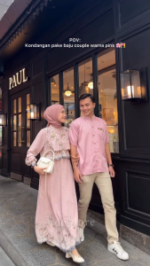 Set Baju Couple Lebaran - Baju Pasangan Elegan Cp Adila - Fashion Pasangan Kekinian - Demore