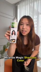 Miranda Magic Shampoo Color Bottle Pewarna Rambut Penutup Uban Black Dark Brown 160ml