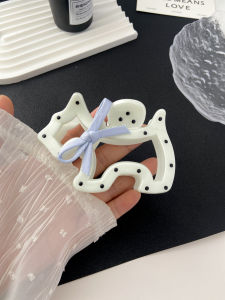 Cute Polka Dot Dog Clip Half up Half down Hair Clip Girls Shark Clamp Sweet Style Hair Accessories Fresh out New Fashionable Clip