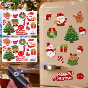 36Pcs Cute Christmas Fridge Magnets Set Soft Rubber Magnetic Stickers Santa Xmas Tree Snowman for Kitchen Home Decor Gift