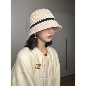 สไตล์เกาหลี ชาวประมง ถัก หมวก Ted ผู้หญิง อุ่น ทันสมัย หน้าเล็กฤดูหนาว ลำลอง โดม เสื้อท่อนบน ชายคากว้าง ถัก หมวกขนสัตว์