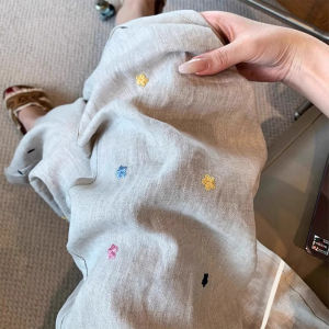 Quần Ống Rộng Thêu Hoa Mỏng Mùa Hè Cho Bà Bầu Quần Dài Thường Ngày Thoải Mái Cho Bà Bầu Mùa Xuân Thu Quần Dài