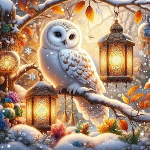 HUACAN 5D Diy Diamond Painting Owl Animal Full Drill Wall Decor Diamond Mosaic Winter Cross Stitch Rhinestones