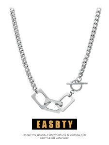 สร้อยคอ OT ทรงเรขาคณิตสำหรับผู้ชายและผู้หญิง ดีไซน์เรียบง่าย ดีไซน์ไฮเอนด์ ฮิปฮอป เทรนด์ใหม่ โซ่กระดูกไหปลาร้า