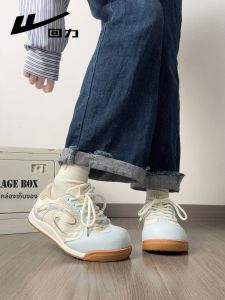 Warrior | Vintage Summer Fashion Sneakers for Girls Blue Thick-soled White Shoes