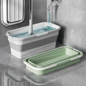 Foldable Long Rectangular Mop Bucket Squeezing