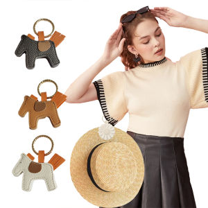 Portable Magnetic Hat Clip Travel Outdoors Sun Straw Hat Clip Horse Flower Design Convenient Storage Fashionable Accessory