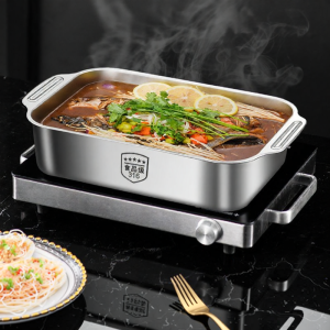 FEIZHUXIANSEN | Heat Resistant Stainless Steel Fish Baking Pan Rectangular Deep Dish