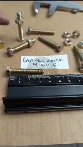 BAUT MUR M6 X 35 KUNING BMK M6X35 PANJANG 35CM 35 CM KUNCI 10 6X35 35MM