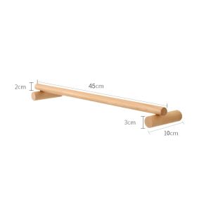 Bathroom Wall-Mounted Towel Rack Beechwood Drill-Free