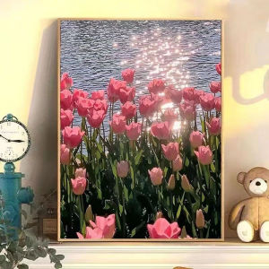 GUANGMANZHI | Tulip Flower DIY Number Paint By Numbers Craft