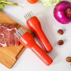 Stainless Steel Meat Tenderizer with Wooden Handle Loose Chicken Steak Pork Chop Kitchen Tools