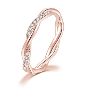 ZHOUYANG | Nhẫn Cưới Đính Đá Mỏng Nhẹ Dành Cho Nữ Chất Liệu Bạc Pha Lê Thời Trang Trang Sức ZHOUYANG DZR018 Kiểu Dáng Pave Setting Chất Liệu Đồng.