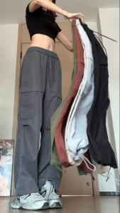 RM.Cargo Pants for Women M-2XL- High Waist 4-Pocket Baggy Streetwear Trousers  Medium-thickness H8010#