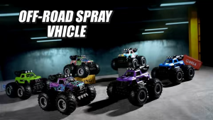 Kids 4WD Graffiti RC Monster Truck LED Light 2.4GHz Remote Control Off Road Kids Toy Car