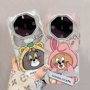 Porsche Design Huawei Mate60RS 50RS 40RS Luxury Edition Phone Case Creative Stand Cover Hard IMD Plume Acrylic Anti-Fall