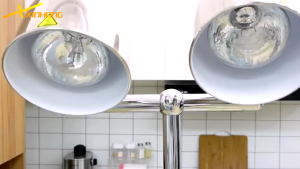 XINHONG Commercial Food warmer heat lamp 250w stainless steel Bottom adsorption food lamp buffet heated food lamp single double head insulated station catering commercial use