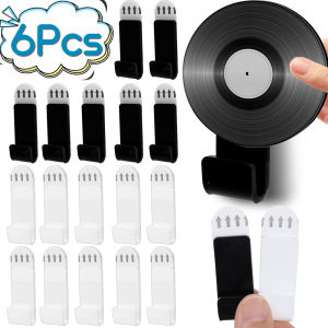 6Pcs Acrylic Record Display Stand Shelf Black White Wall Mounted Vinyl Record Holder Floating Shelves LP Record Album Storage Rack