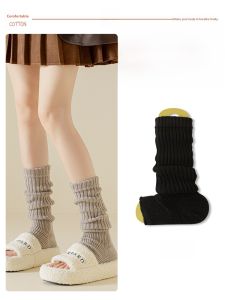JINGCHI | Womens Long Knitted Socks Thick Warm Winter Boots Accessories Ankle Protection Toe Covering Fashionable Fall Winter Stack Socks
