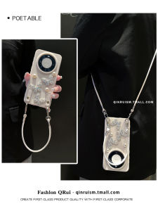 Elegant Pearl Butterfly 3D Huawei Mate70/60/50 pro Phone Case P70/60/50 pro Nova13/12 pro Honor300 Handheld Crossbody Protective Cover