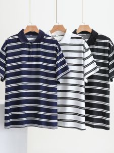 เสื้อโปโลคอปกแขนสั้นผ้าไหมฝ้ายหลวมๆ สำหรับผู้ชาย ฤดูร้อนปี 2025 ทรงหลวม แขนสั้น คอปก ผ้าฝ้ายเทียม ไซส์ใหญ่ ลำลอง