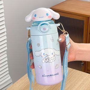 Sanrio | 1PC Hellokitty 600Ml Bình Nước Inox Có Dây Đeo Vai Dễ Thương Dung Tích Lớn Giữ Nhiệt Bình Di Động Cho Thể Thao Ấm Siêu Tốc