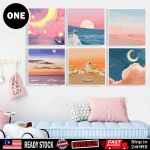 onecity.Landscape oil painting 20x20cm oil painting DIY acrylic painting set home wall decoration gift set