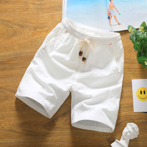 Solid Medium Waist Casual Straight Shorts Men