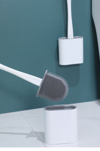 Bộ Chổi Nhà Vệ Sinh Bằng Silicon Cầm Tay Gắn Tường Không Cần Khoan Dụng Cụ Vệ Sinh Nhà Tắm Bền Bỉ Cho Gia Đình