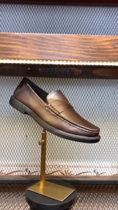 Giày MICHILUX CIEPL Dành Cho Nam Đóng Thủ Công Màu Nâu [Penny Loafer Style Full Cowhide Leather Make in Vietnam]