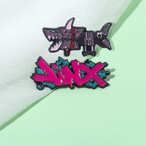 LOL League of Legends 2 Arcane Jinx Letter Badge Brooch Pastel Cosplay Prop Brooch Men Women Backpack Jewelry Cap Badge Decorate