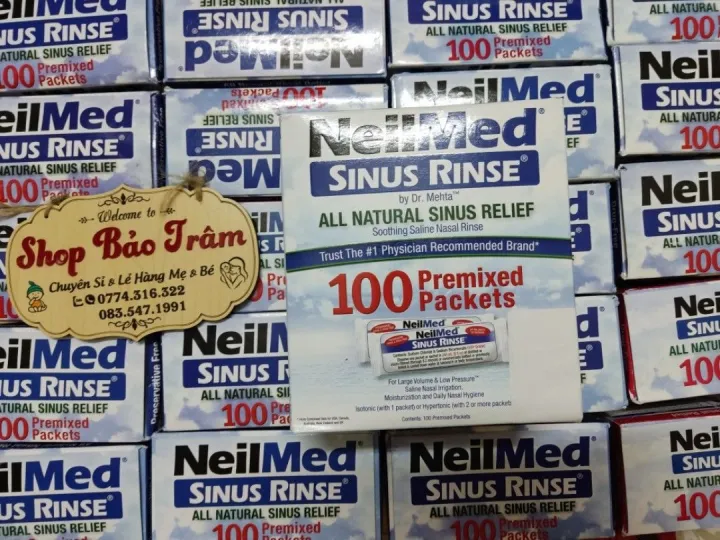 Muối rửa mũi neilmed 100 gói nguyên hộp (k kèm bình)