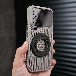 MAKE | Slim Cooling Grid Phone Case Magnetic Charging Support Titanium Gray