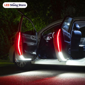 2pcs LED Car Door Opening Warning Atmosphere Light Strip 120cm Decoration Welcome Decor Ambient Lamp Safety Auto Accessories 12v