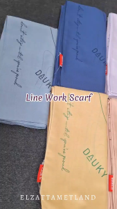 Share: Dauky Line Work Scarf Hijab Segiempat Motif Terbaru Bahan Voal Jilbab Terbaru