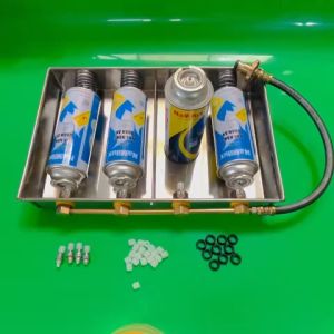 Máng Sạc Mâm sạc gas lon mini 2-3-4-6 ngăn Ti kim loại Dây bấm thủy lực +TẶNG KÈM PHỤ KIỆN THAY THẾ