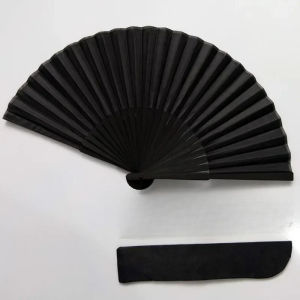 Chinese Style Black Vintage Handheld Folding Fan Retro Bamboo Fans for Dance Performance Wedding Party Favor Summer Decor Gift