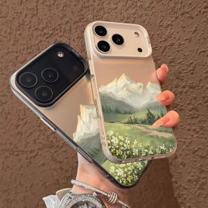 Painting Snow Mountain Phone Case for iPhone 17 Air 16E 16 15 14 11 Pro Max Plus 13 12 Mini X XS 8 7 Color Shockproof Hard Cover