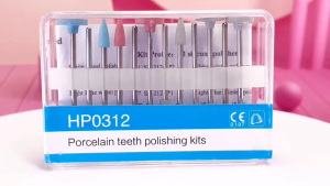 12PCS/KIT Silicone Polishers Dental Porcelain Restoration Set Teeth Polishing Kits HP0312 for Low Speed Handpiece