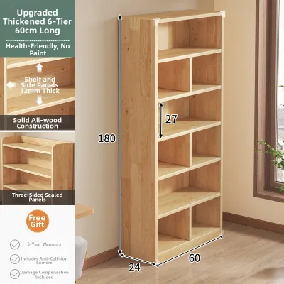 Storage and Book Display Cabinet High Slim Design Wooden