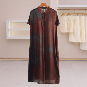 Silk Bind Waist Floral Dress
