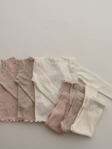 Girls Cotton Pajamas Set Autumn Thermal Underwear Breathable Antibacterial Static Dissipation Small Princess Sleepwear