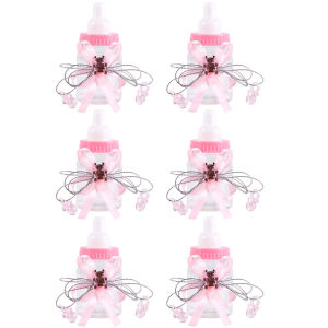 6/12pcs Plastic Feeder Bottle Blue Pink Baby Bottle Candy Box Christening Gender Reveal Baby Shower Birthday Party Gifts favors