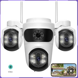 Camera IP WONSDAR WIFI 4K PTZ Với Ba Màn Hình Phát Hiện Con Người An Ninh Giám Sát Camera Quan Sát HD Ống Kính Kép Điều Khiển Ứng Dụng iCsee