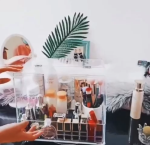 💟SOLUTION65💟 Stackable Thickness Acrylic Makeup Organizer Box Makeup Box Makeup Storage Makeup Holder Makeup Stand Cosmetics Box Cosmetics Organizer Cosmetics Holder Cosmetics Storage Cosmetics Stand Perfumes Box Perfume Stand Desktop Box Desk Box