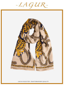 Thickened Double-Sided Embroidered Scarf Womens Winter Warm Neck Warmer Short Fur Edge Cashmere-Like Shawl Two-In-One Use