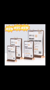 <GK>a4 thẻ quầy bar trà sữa cửa hàng nhiều trang rượu nước bảng hiệu nhà hàng bảng xếp chồng thực đơn thẻ hai mặt gỗ